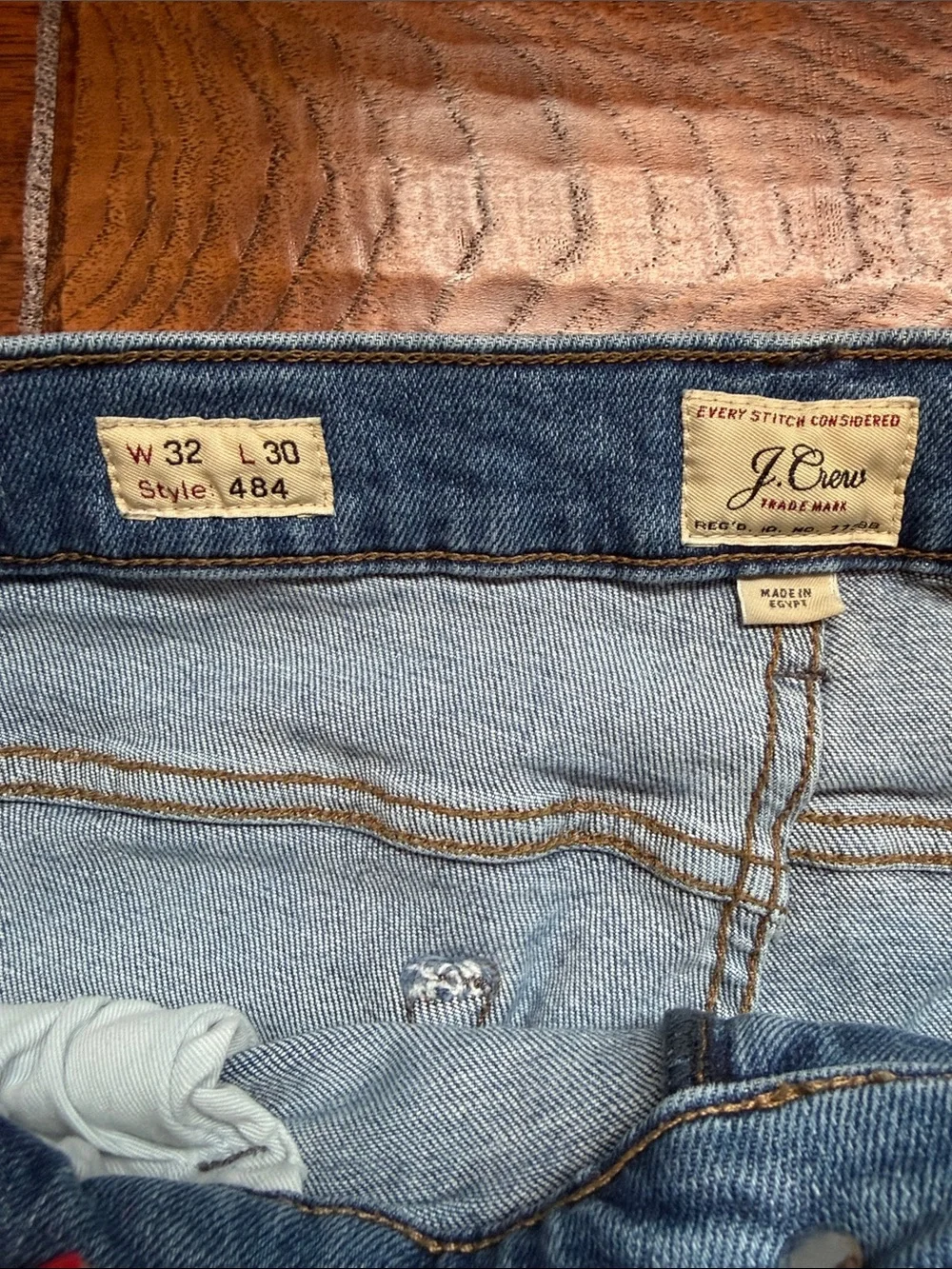 J. Crew Mens 484 stretch denim Jeans, 32 x 30